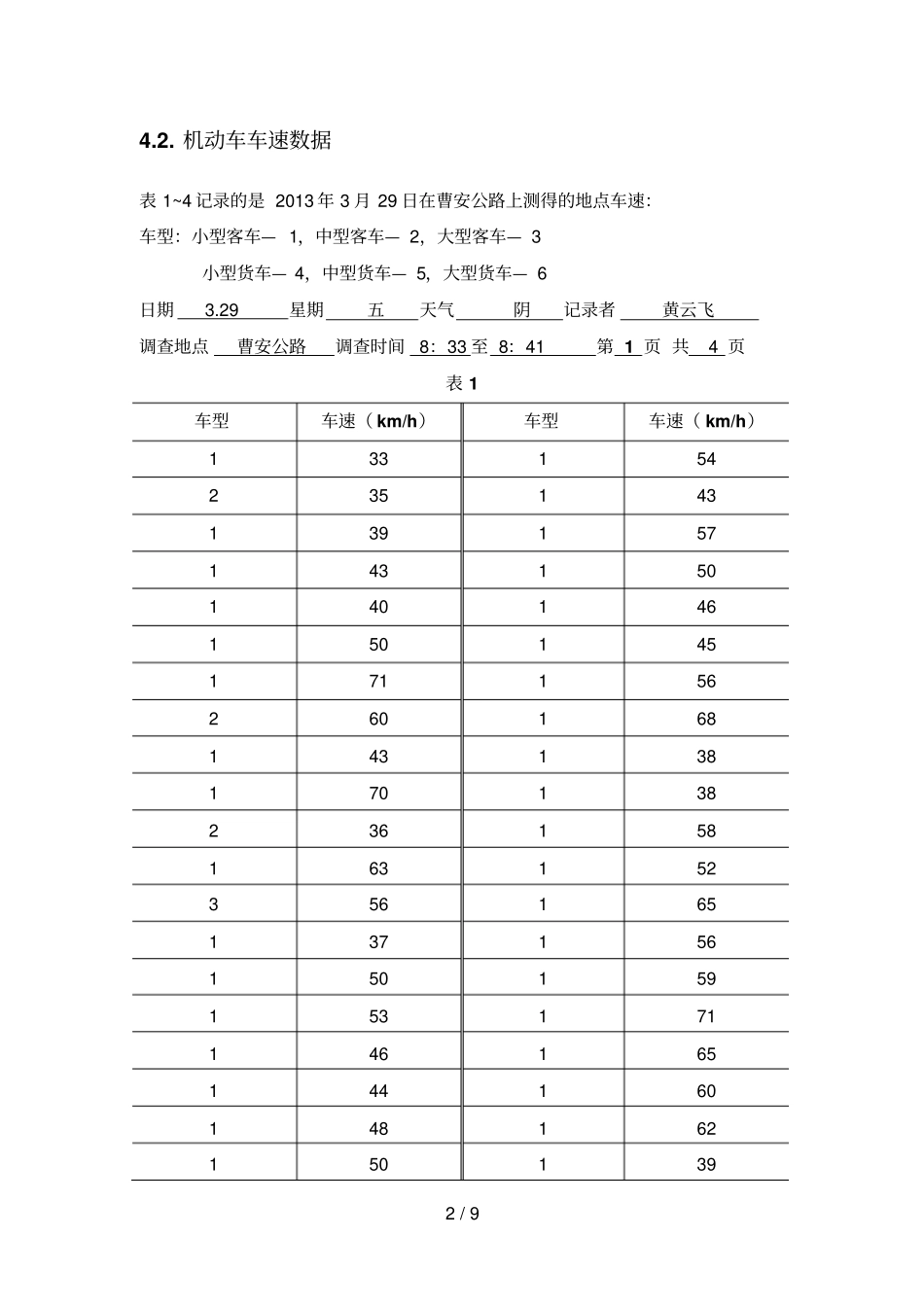 同济大学交通调查与分析试验课报告_第2页