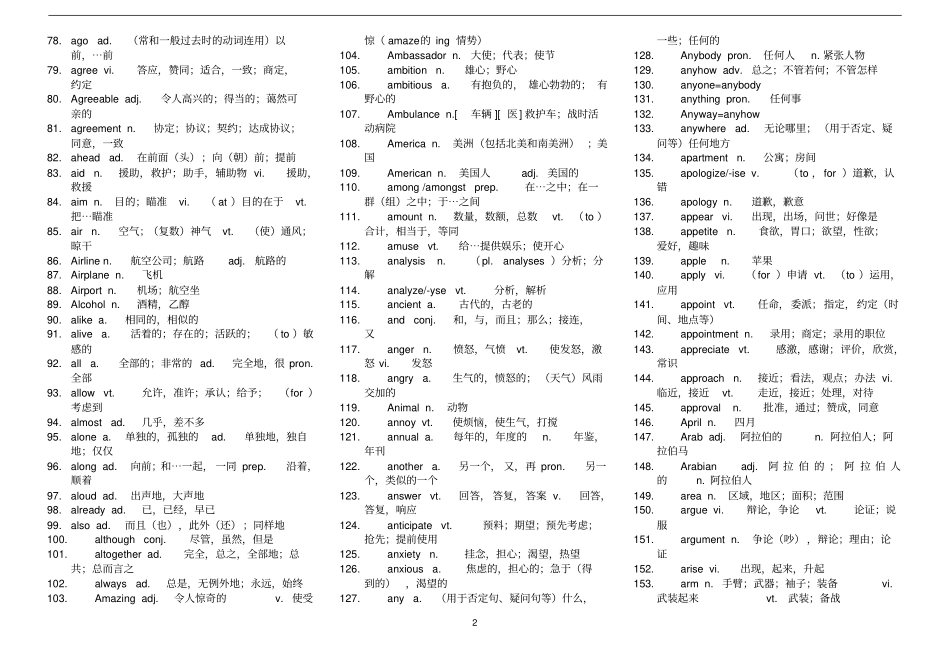 同等学力申硕英语第六版大纲核心词汇概述_第2页
