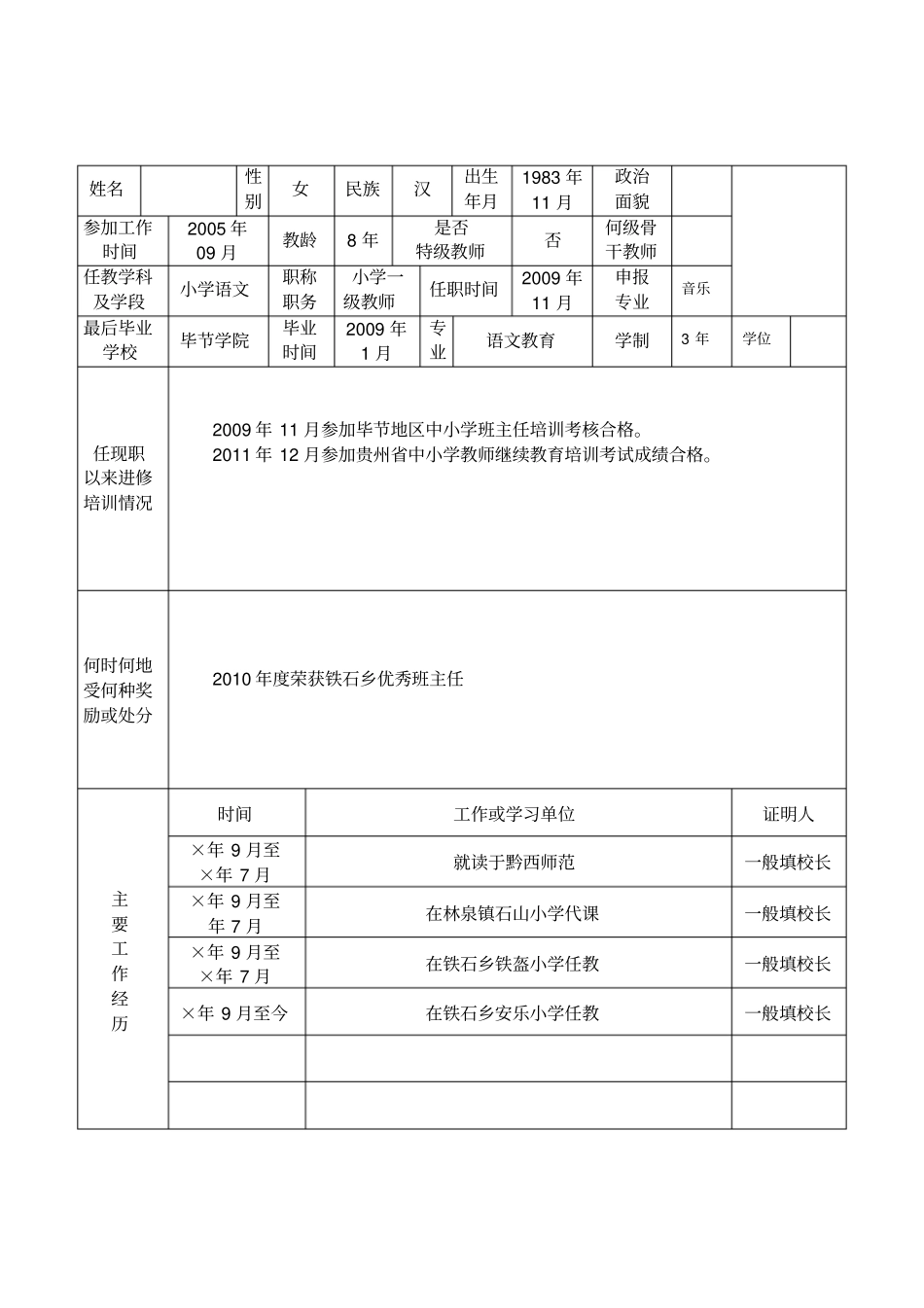 名师、骨干教师样表填写方法_第3页