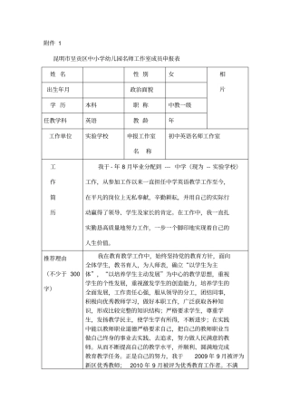 名师工作室申请