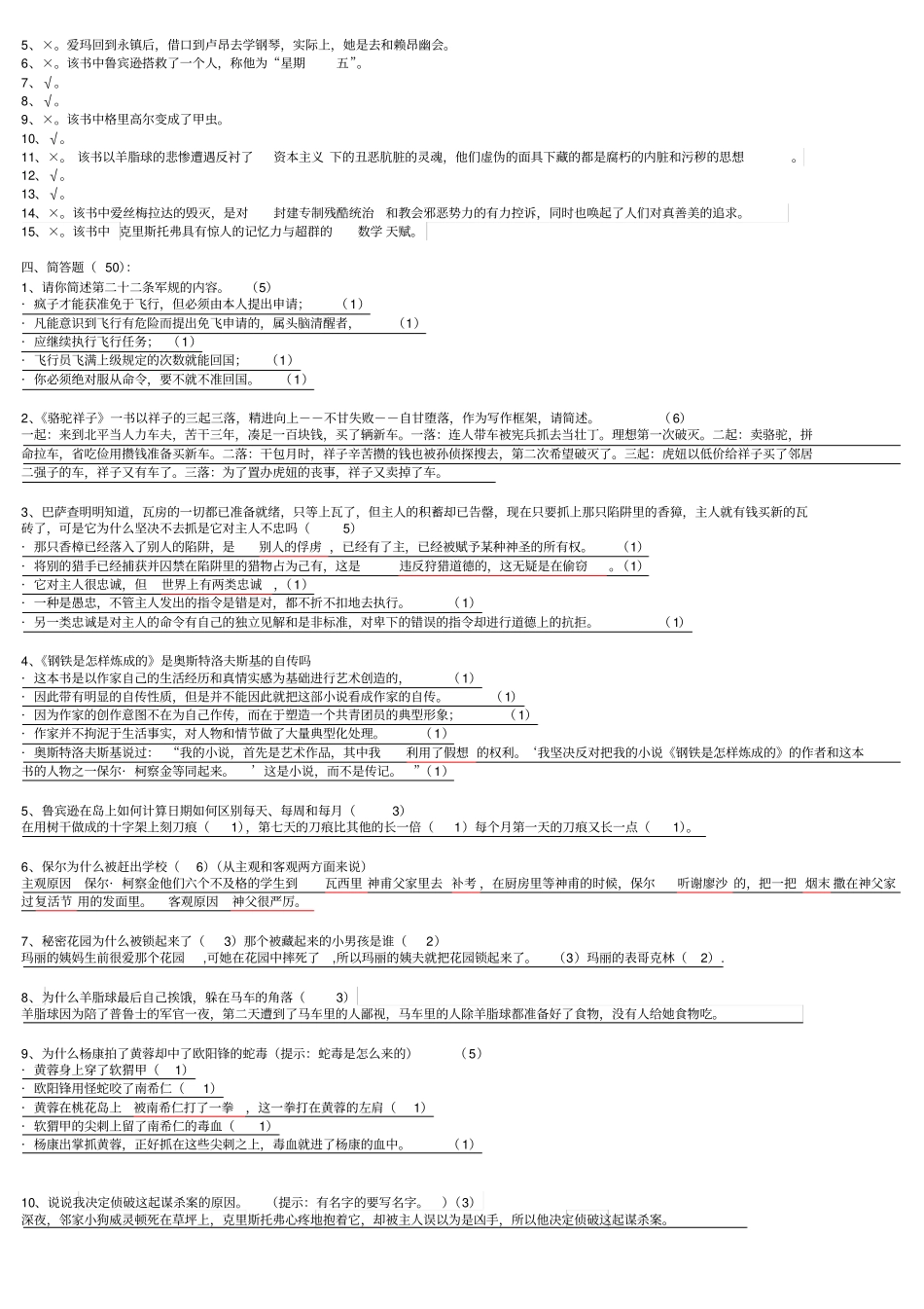 名著测试卷答案_第2页