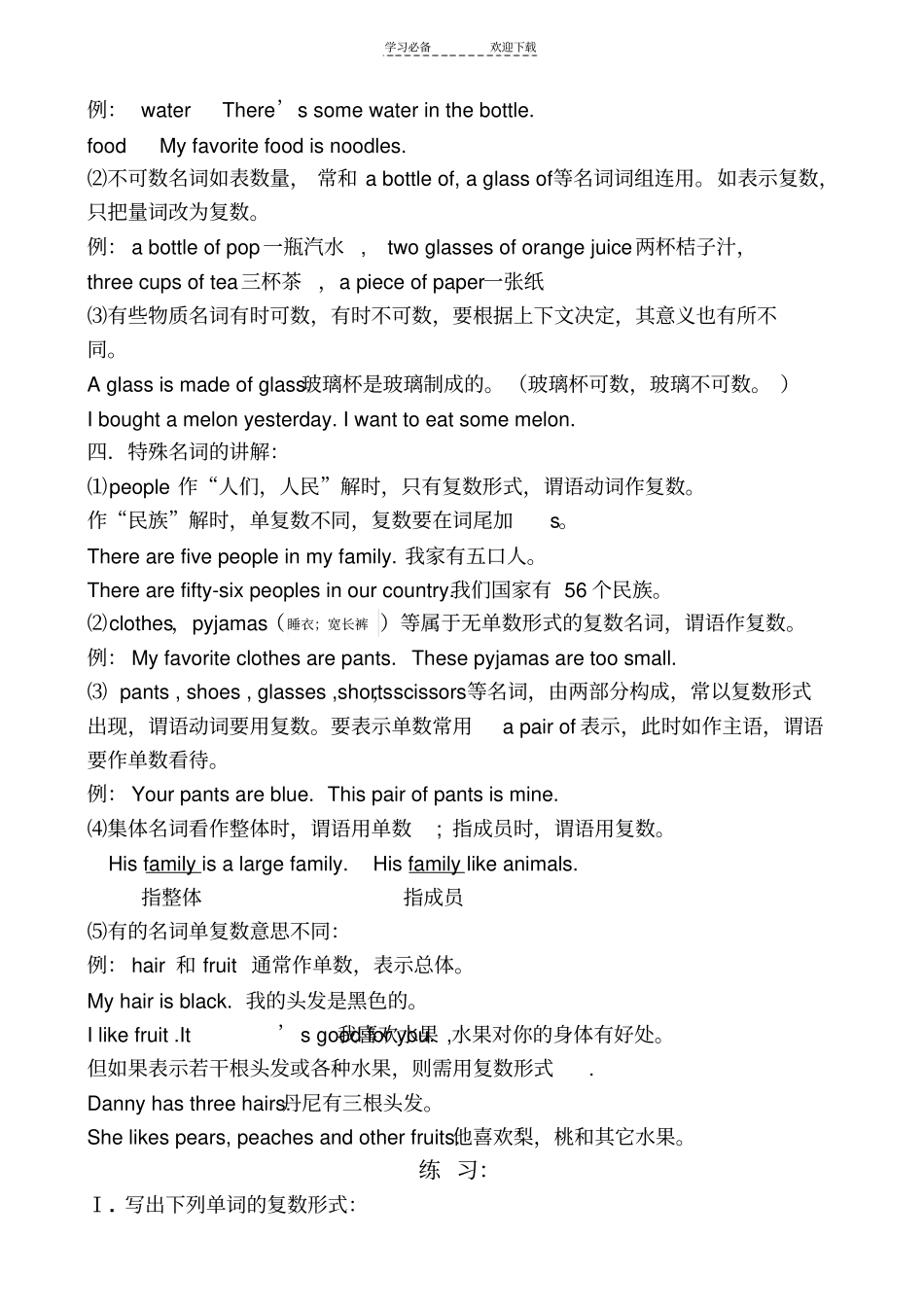 名词变复数的规则及习题_第2页