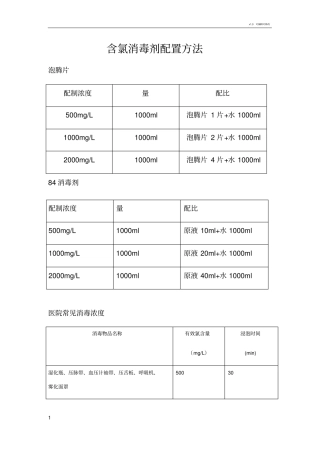 含氯消毒剂配置方法
