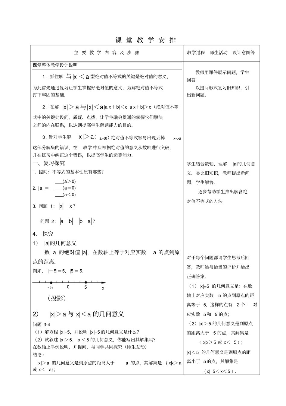 含绝对值的不等式教学大纲中等院校_第2页
