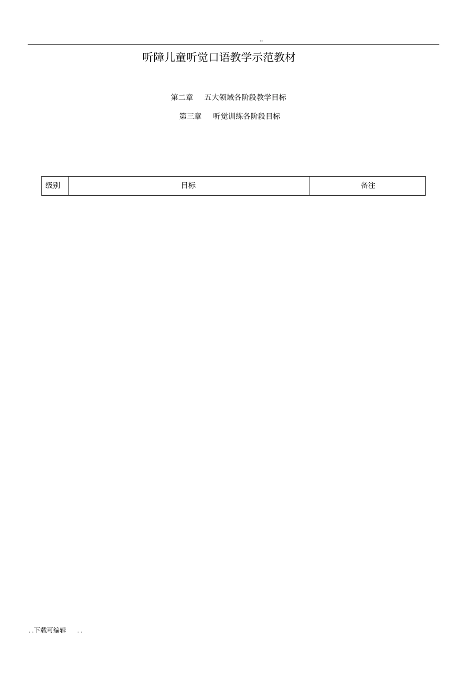 听障儿童听觉口语教学五大领域目标_第1页