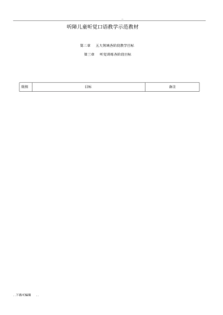听障儿童听觉口语教学五大领域目标
