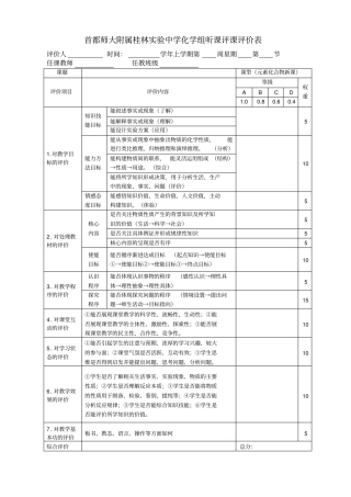 听课评课评价表