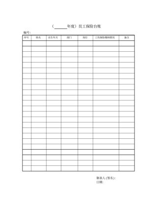 员工保险台账-模板
