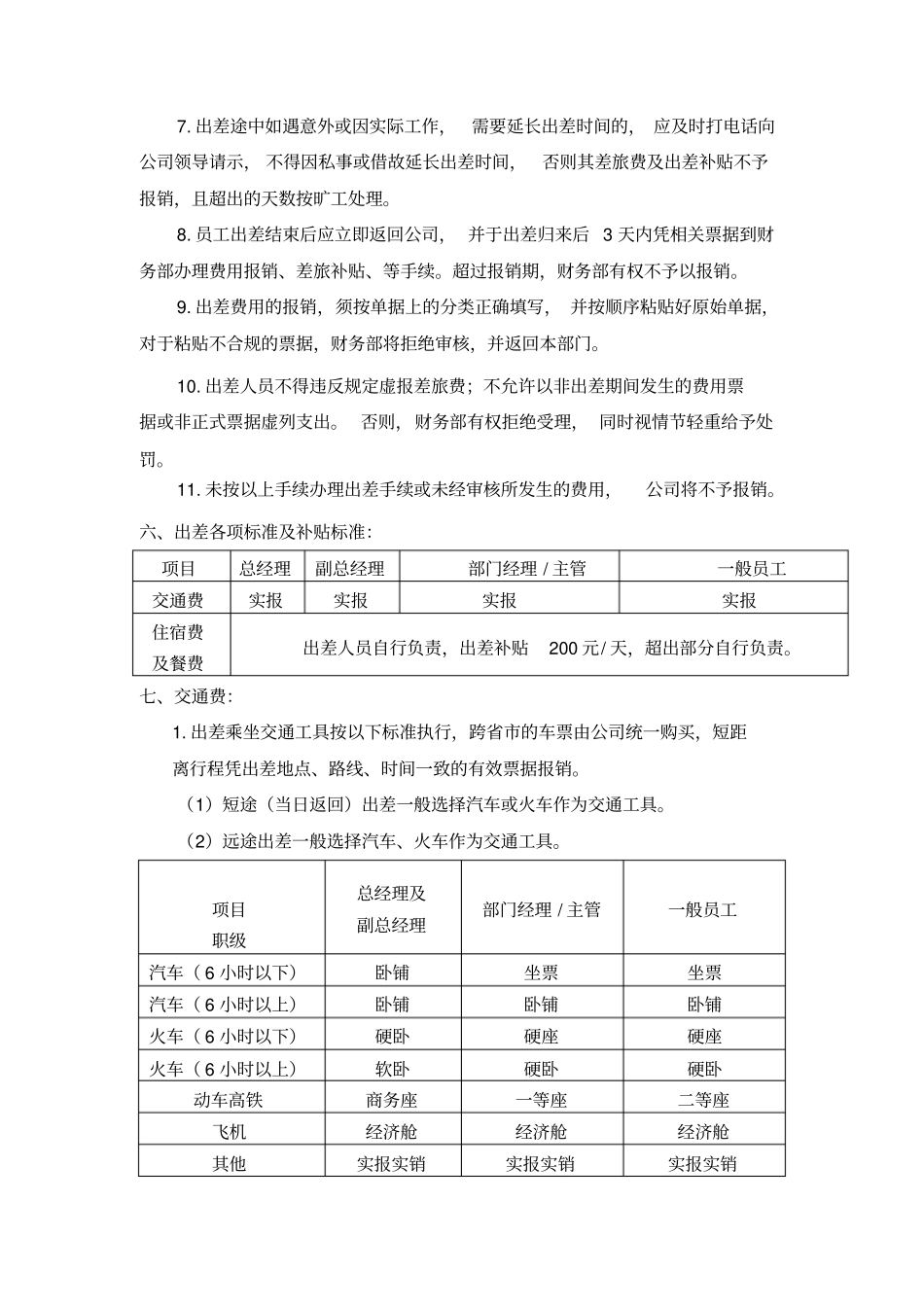 员工出差管理规定试行_第2页