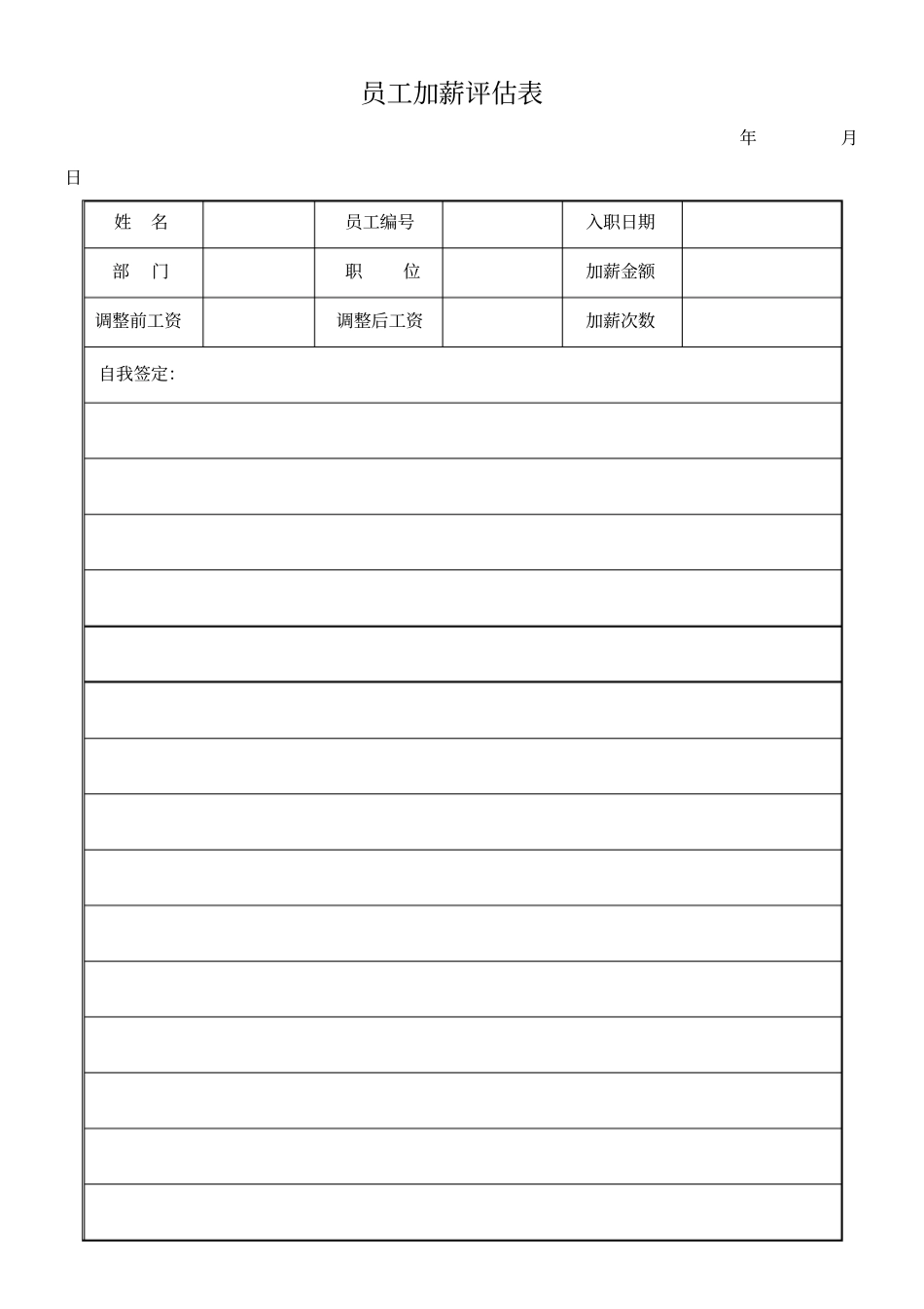 员工加薪评价报告表_第1页