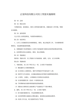 员工奖惩实施细则