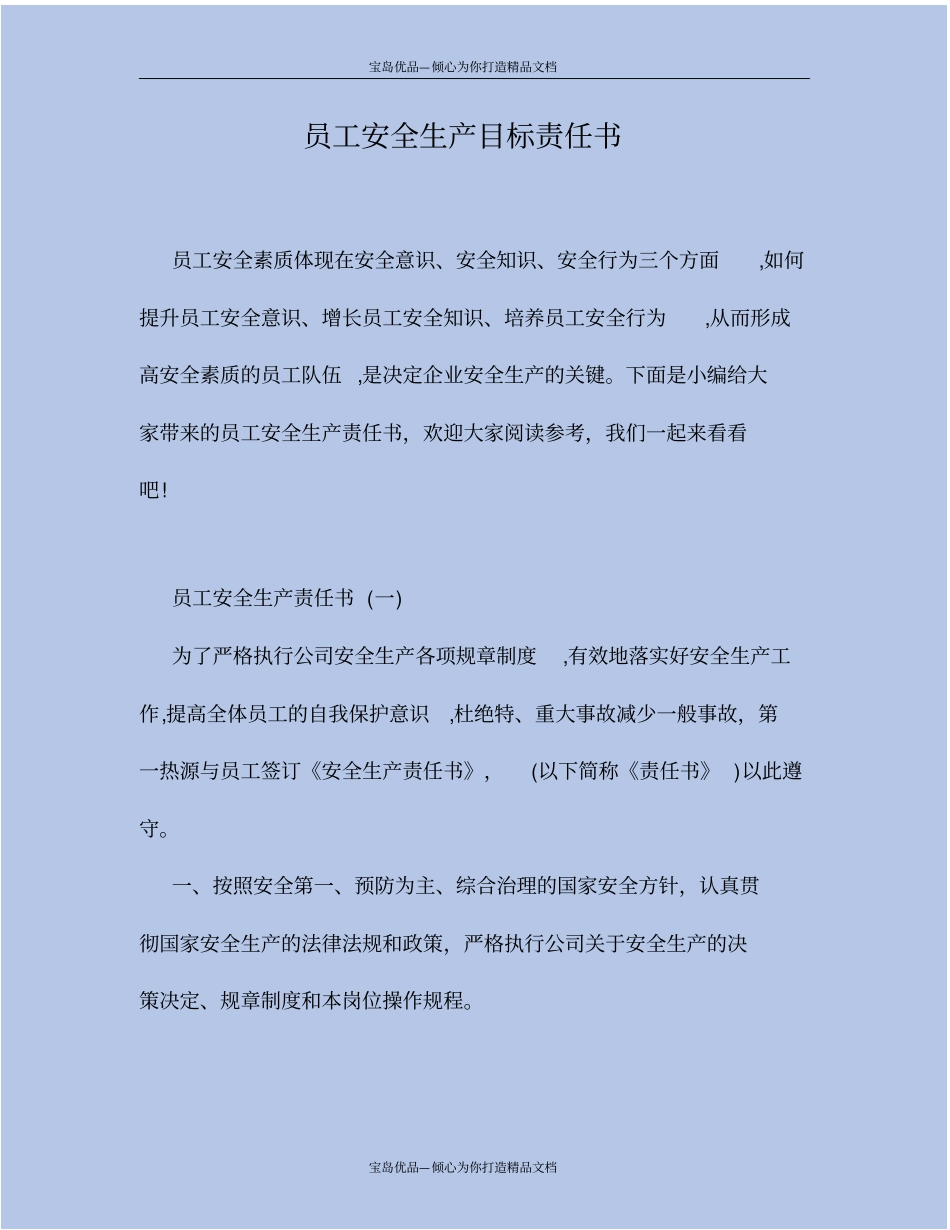 员工安全生产目标责任书_第2页
