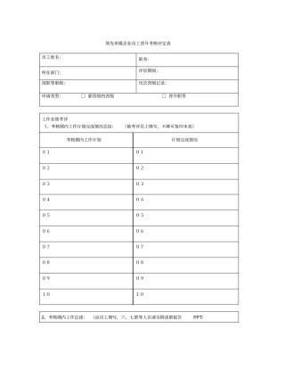 员工晋升评定表与年考核表