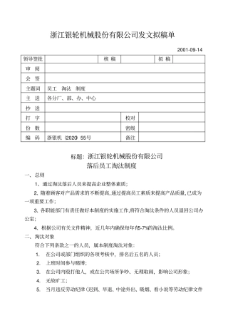 员工淘汰制度