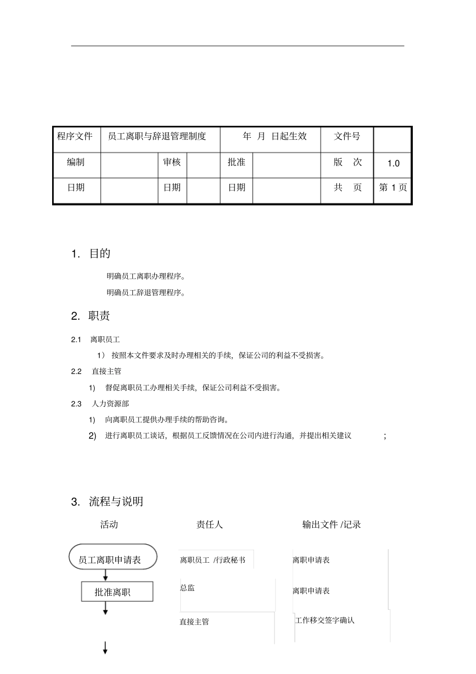 员工离职与辞退管理制度_第1页