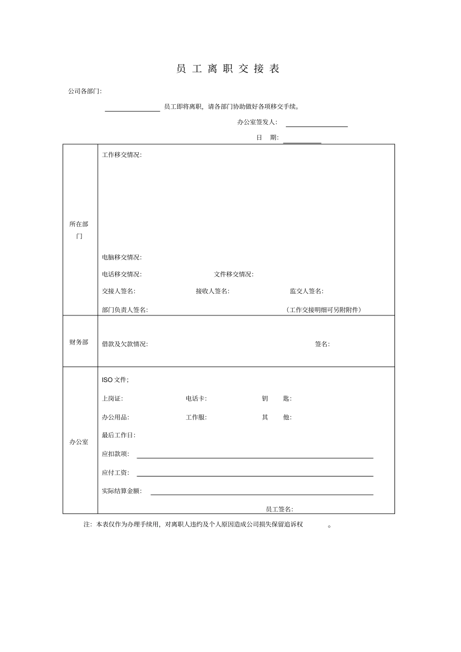 员工离职审批表_第2页