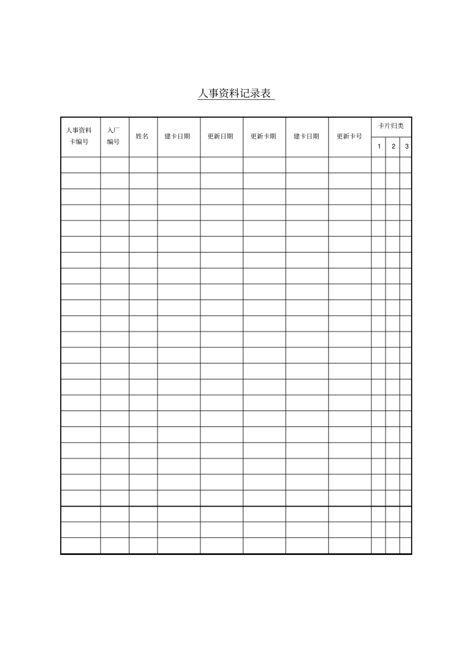 员工管理表格-人事资料记录表_第1页