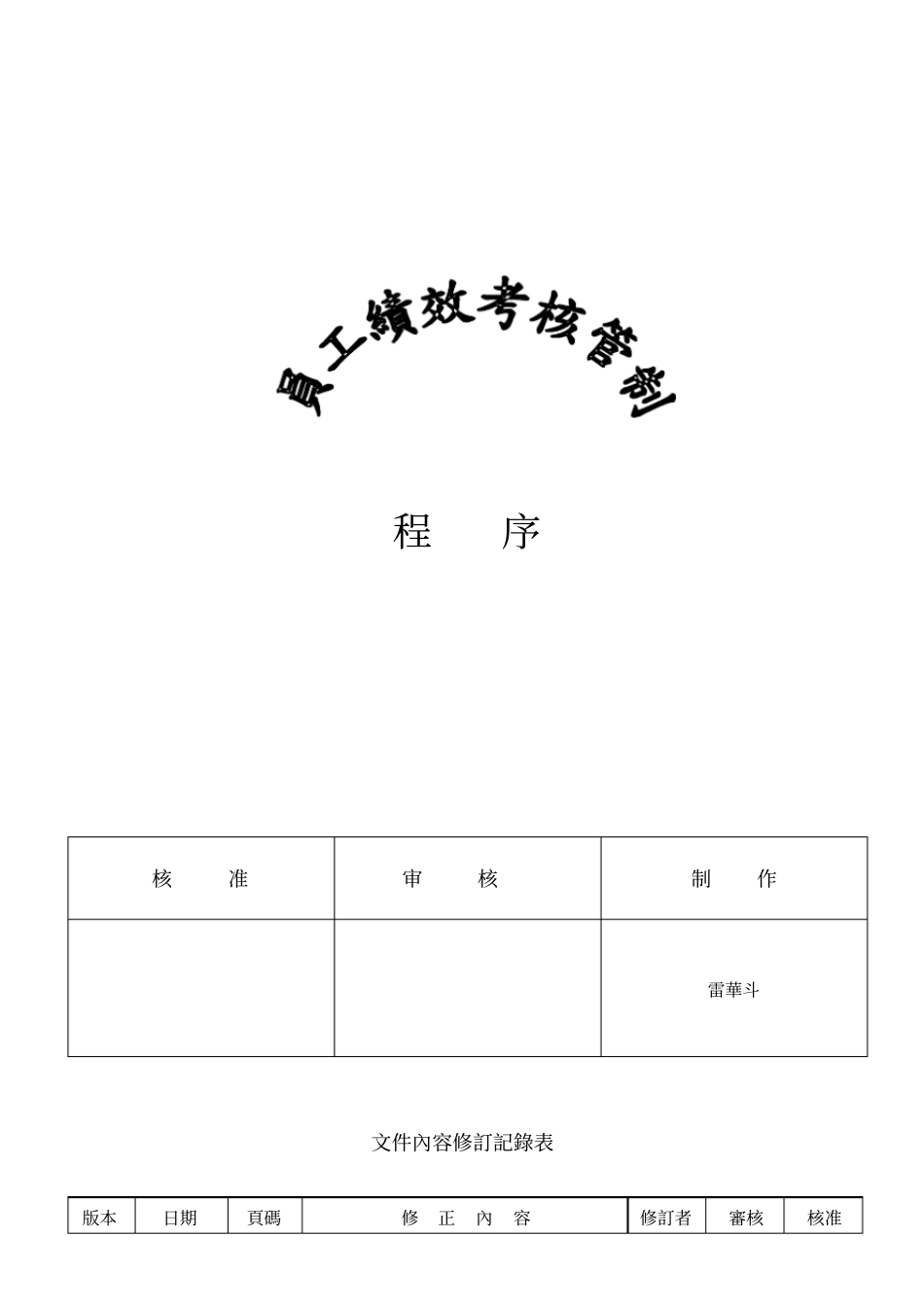 员工绩效考核管制程序_第1页