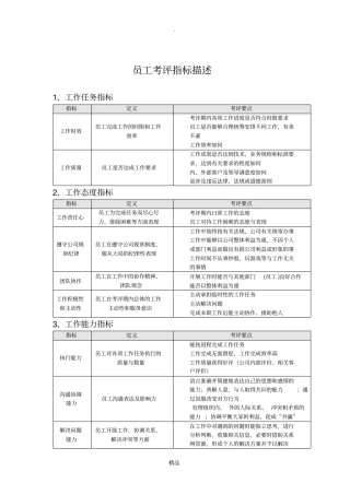 员工考评指标描述