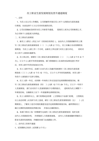 员工职业生涯发展规划及晋升通道制度