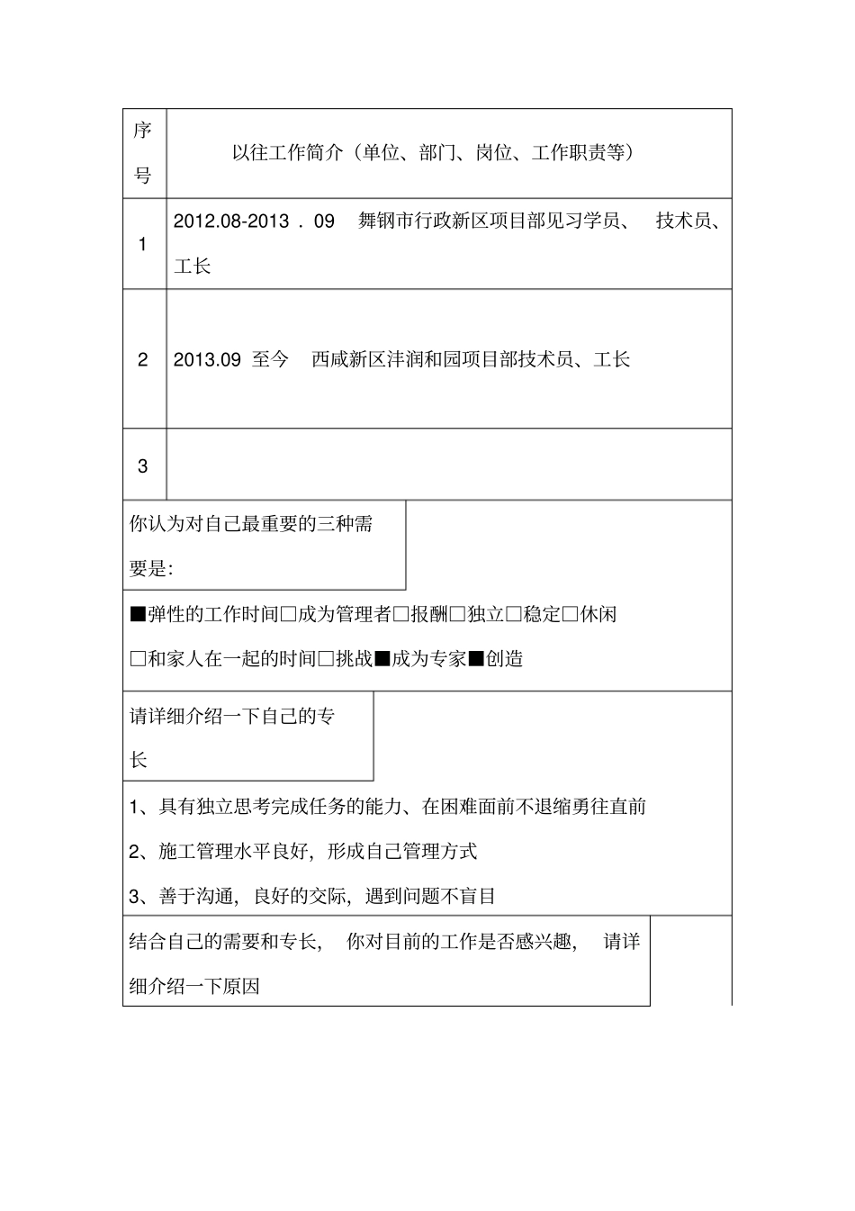 员工职业生涯规划表_第2页