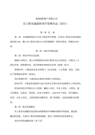 员工职业通道和晋升