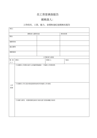 员工背景调查报告