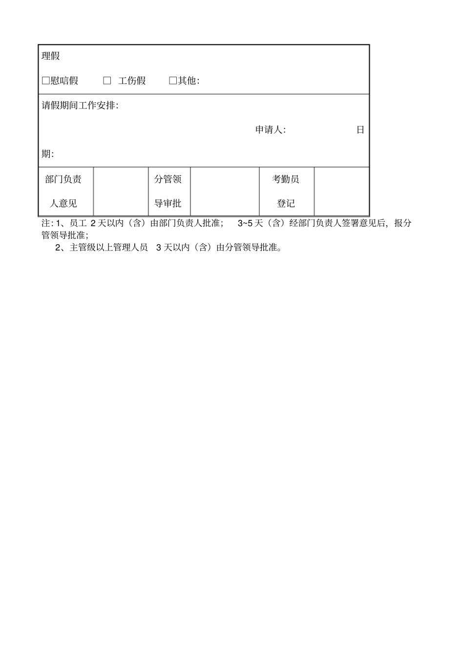 员工请假申请表_第2页