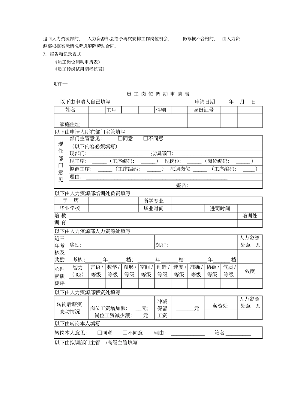 员工转岗控制程序文档良心出品_第2页