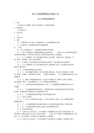 员工转岗控制程序文档良心出品