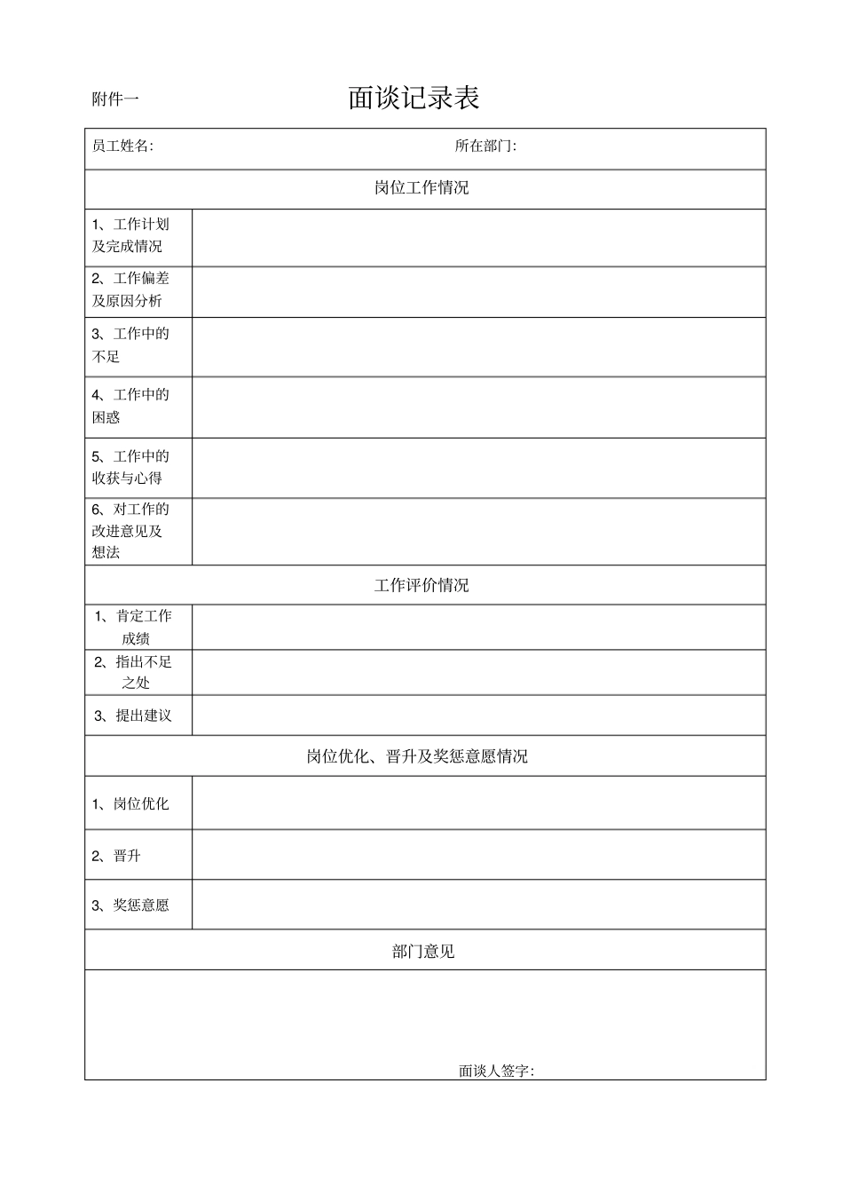 员工面谈实施方案_第3页
