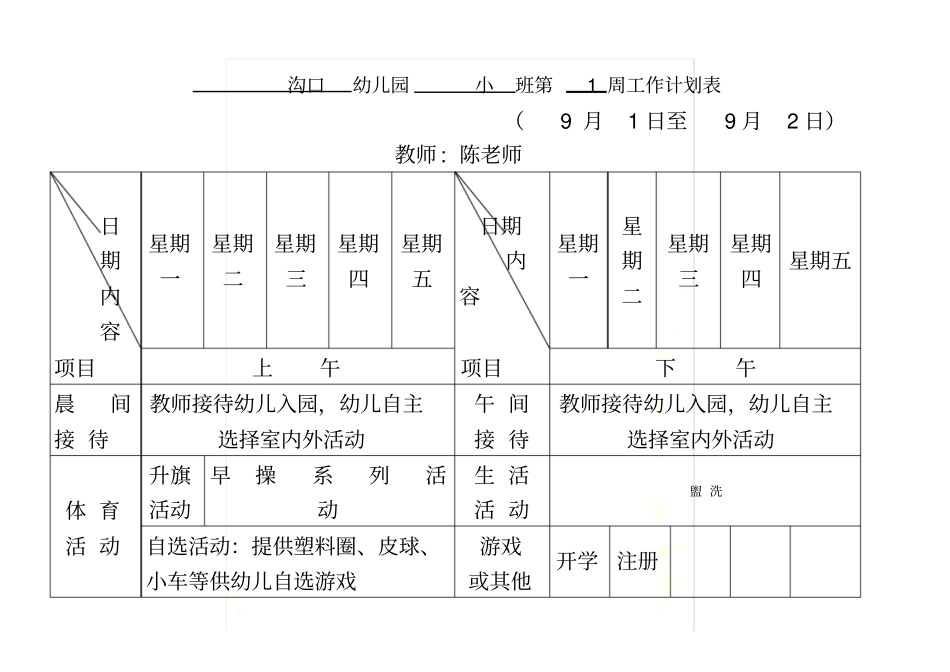 周工作计划表_第2页
