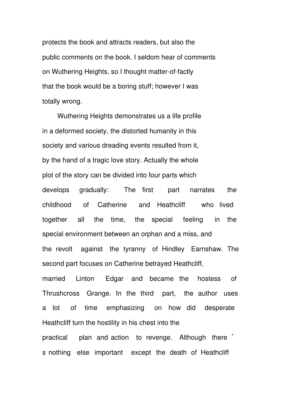 呼啸山庄英文读后感_第2页