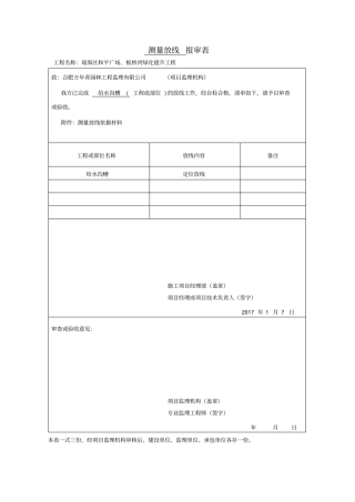 和平广场检验批报验表201722汇总