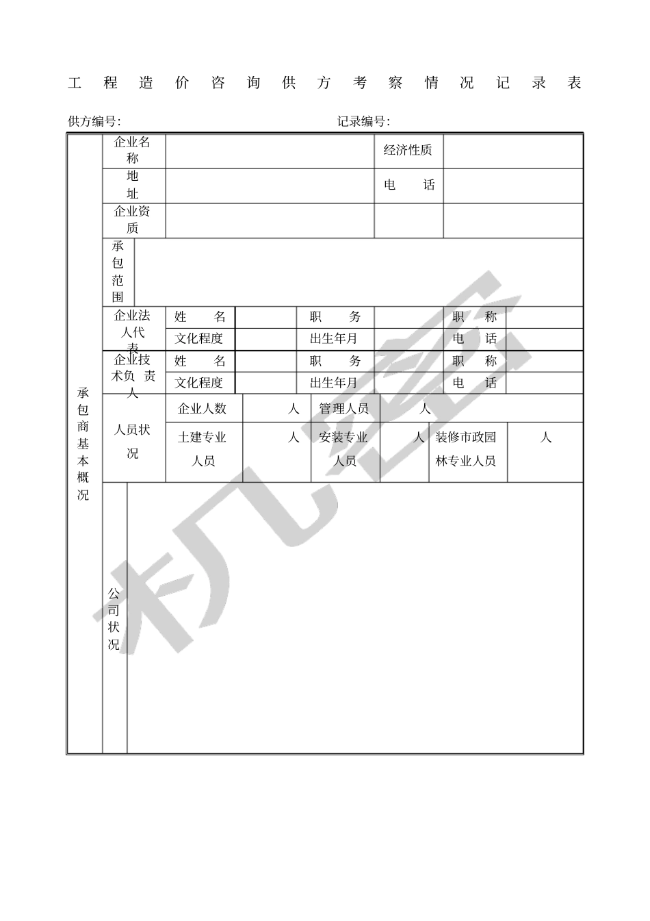 咨询公司考察情况记录表_第1页