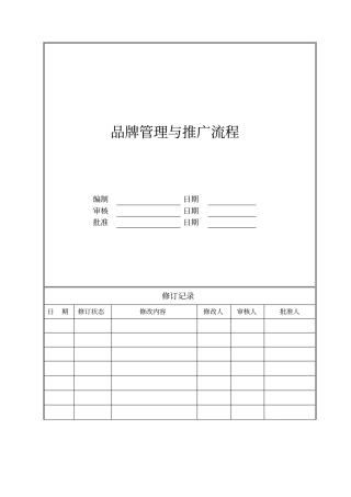品牌管理与推广流程