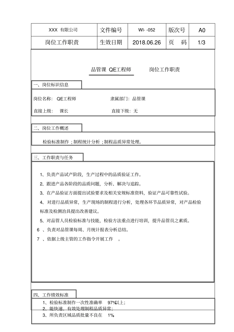 品管QE工程师工作职责_第1页
