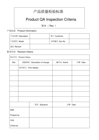 品质检验作业指导书