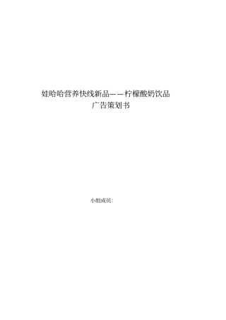 哇哈哈广告策划书
