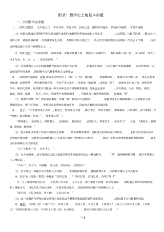 哲学史上基本命题