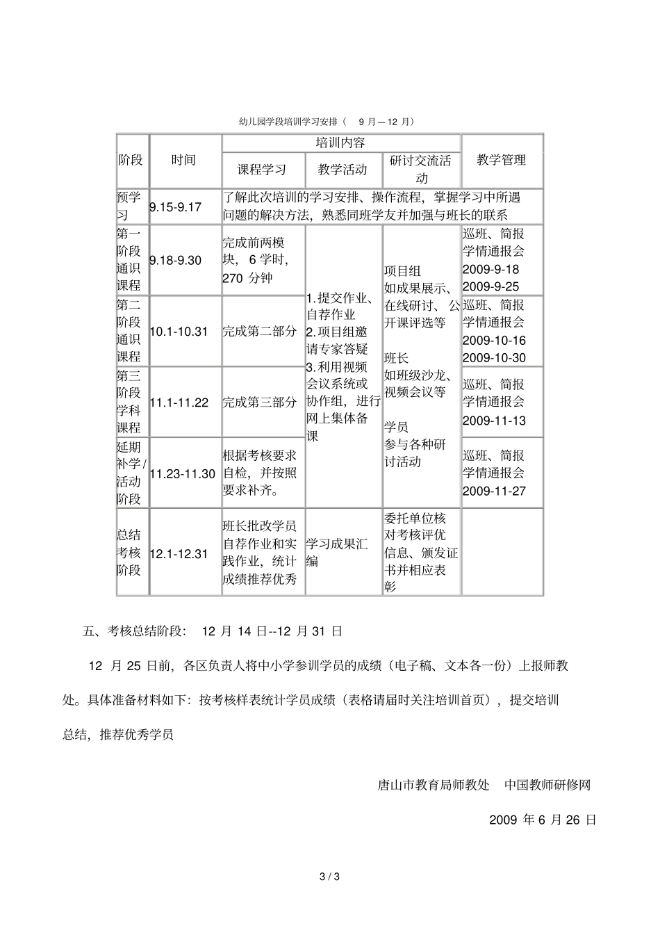 唐山中小幼教师全员培训网络远程研修培训时间安排_第3页