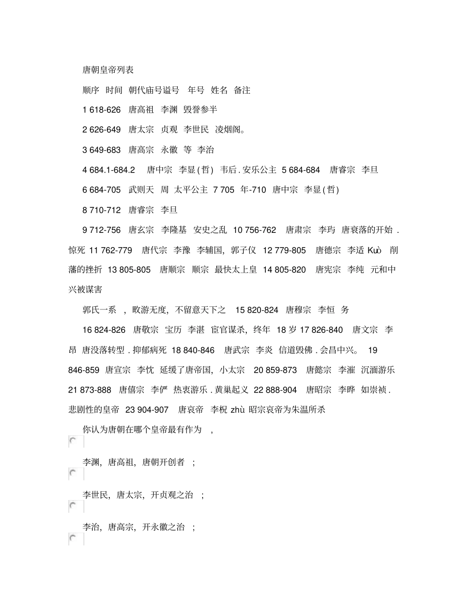 唐朝皇帝列表唐朝历代皇帝顺序简介指引_第2页