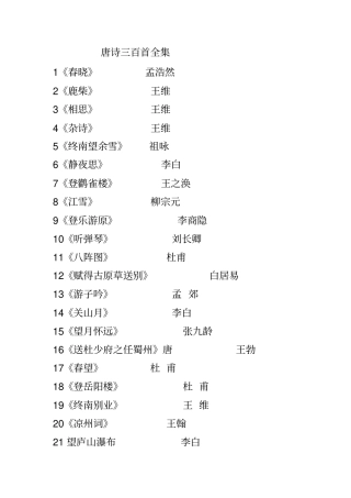唐诗三百首全集25601