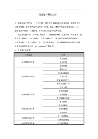 商业地产基础知识招商流程等