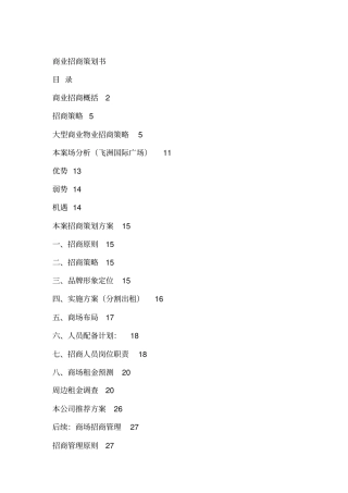 商业招商策划书