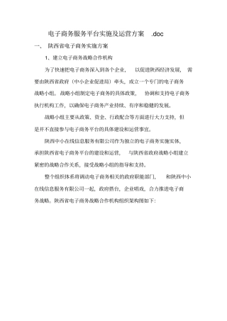 商业电商服务平台实施及运营方案
