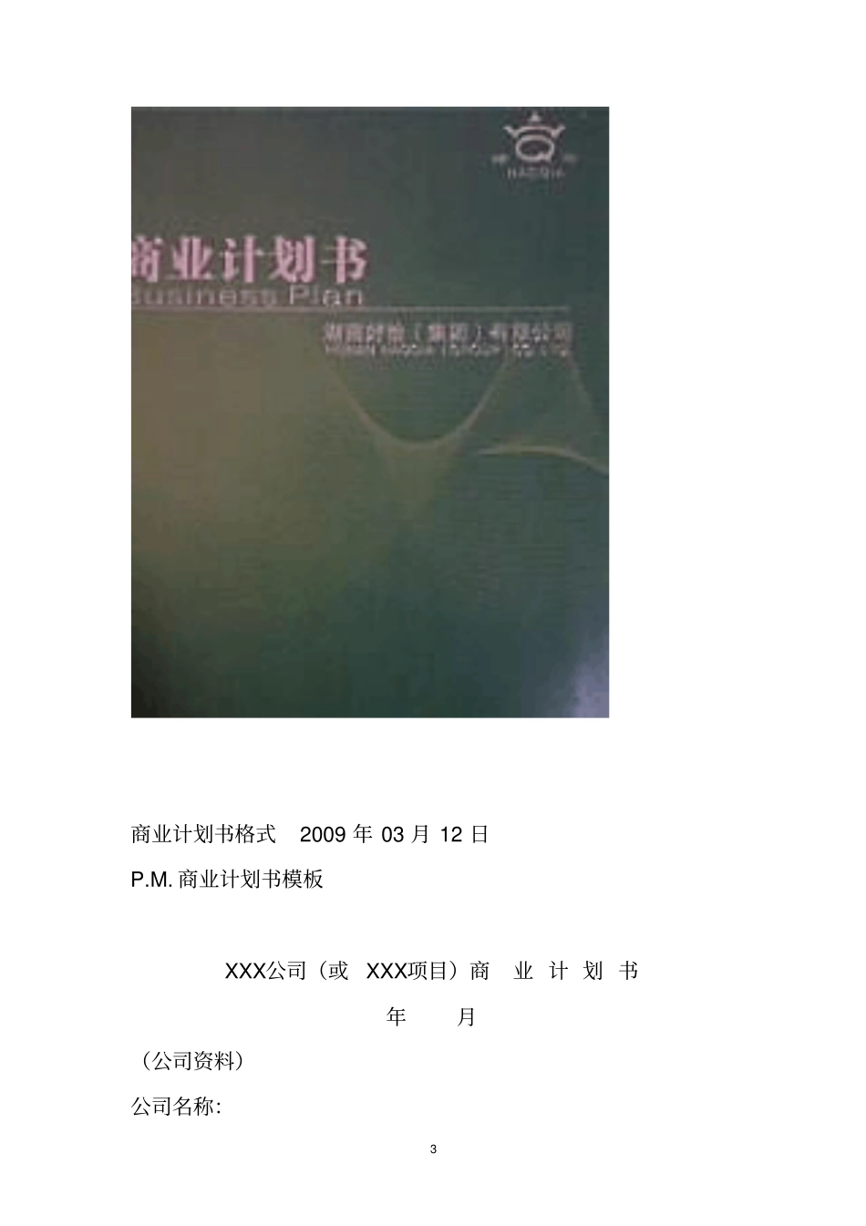 商业计划书封面、目录资料_第3页