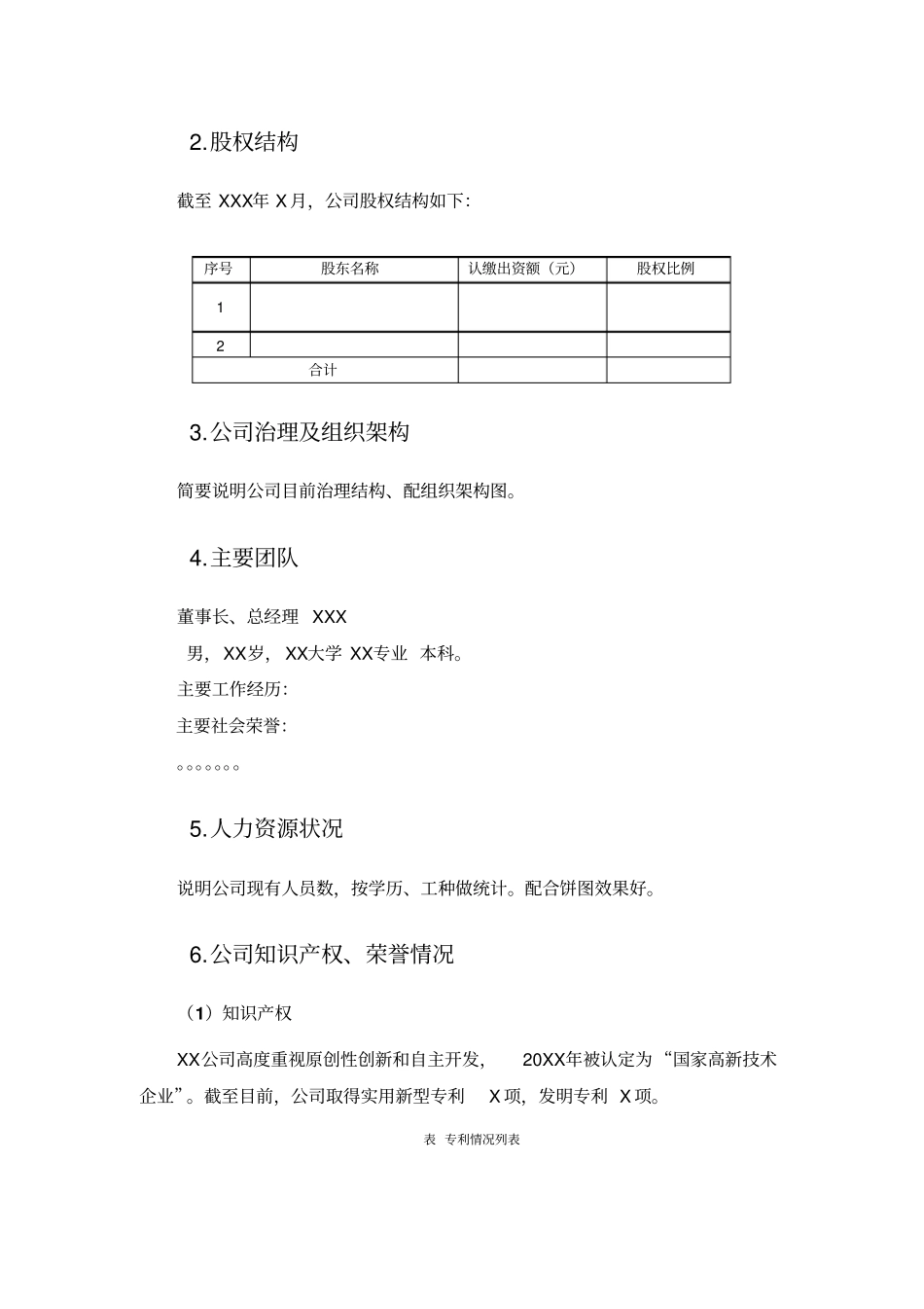 商业计划书版本的参考模板_第2页