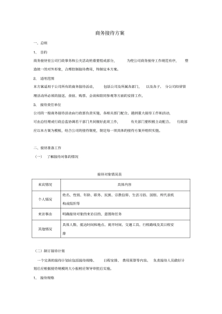 商务接待方案