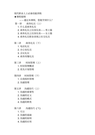 商务礼仪与时间管理讲义